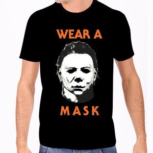 Halloween II Michael Myers “Wear A Mask” Graphic T-Shirt Rock Rebel Size Medium